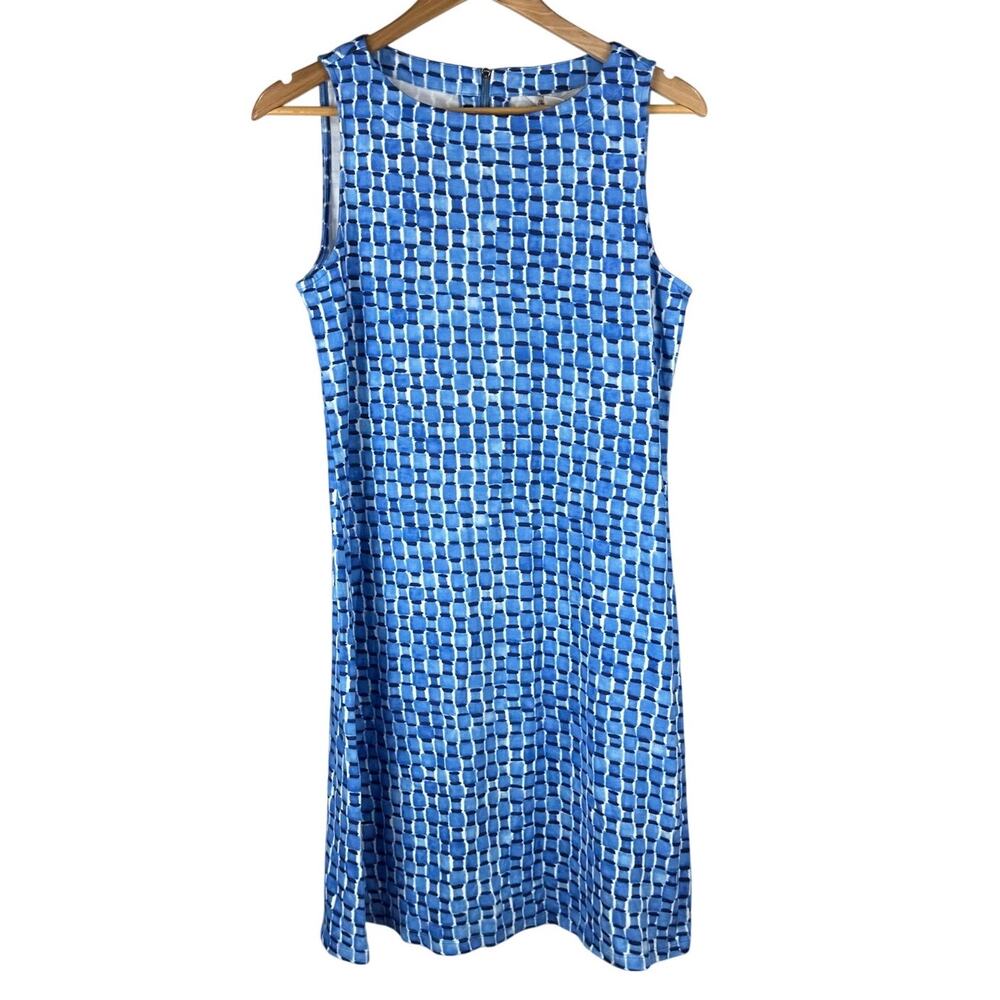 Tommy Bahama Darcy Sheath Dress Geo Wave Blue Women's Size Medium New With Tag